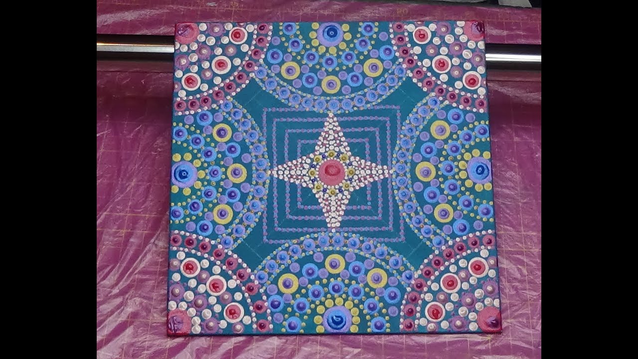 Dot Painting 82 With Artist Janette Oakman Mandala Pointillism Symmetric Art