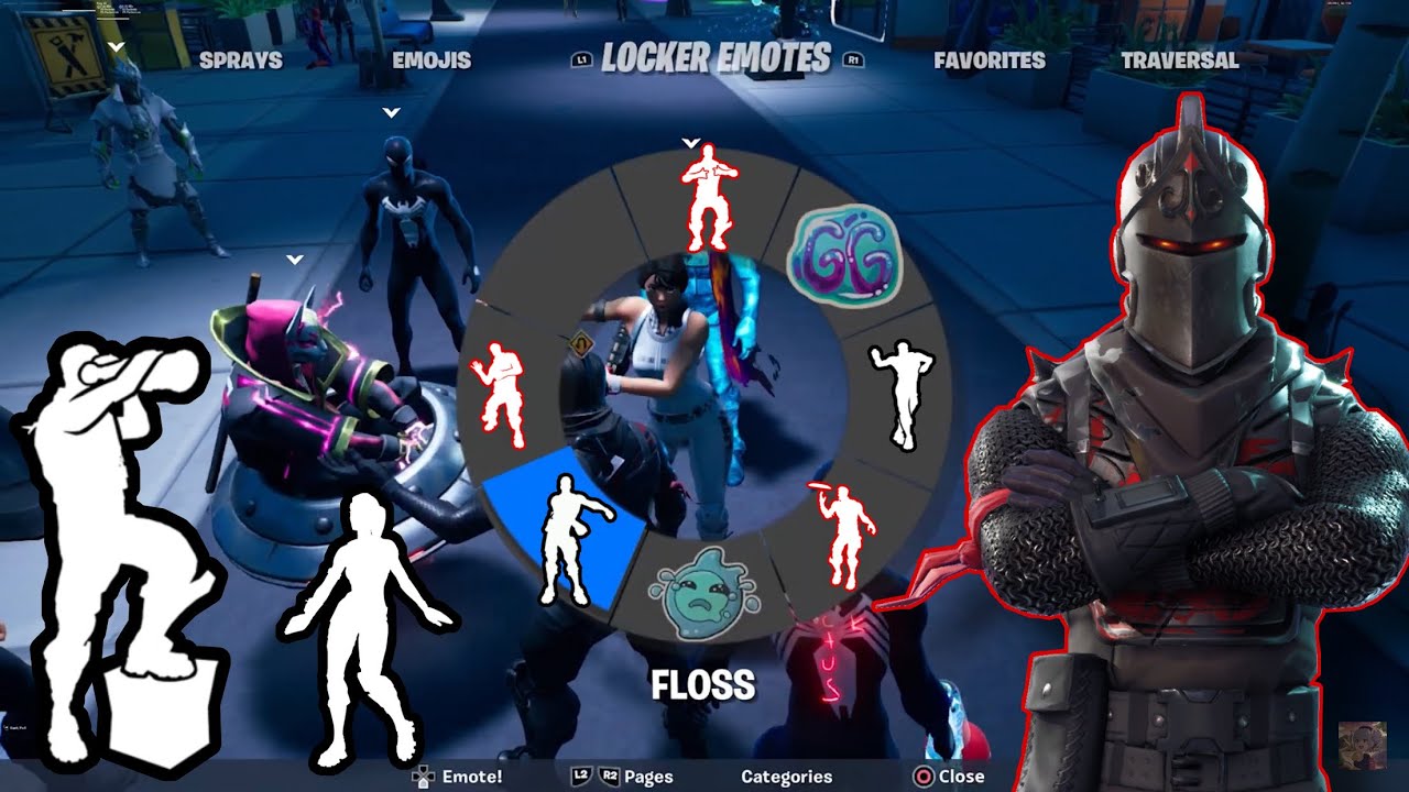 Black Knight Flexing Rare Emotes in Party Royale