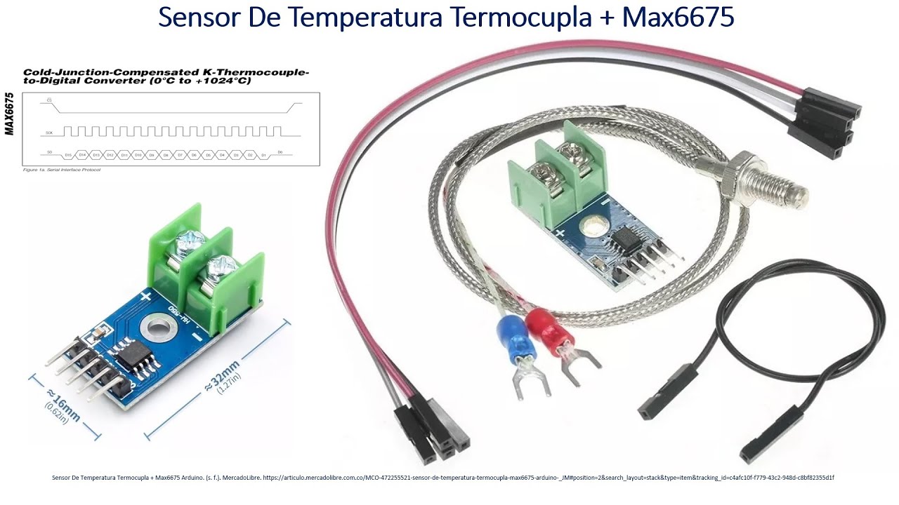 05 Montaje de Sensor de temperatura Termocupla MAX6675 en ESP32 pata IoT aplicando Python en Thonny