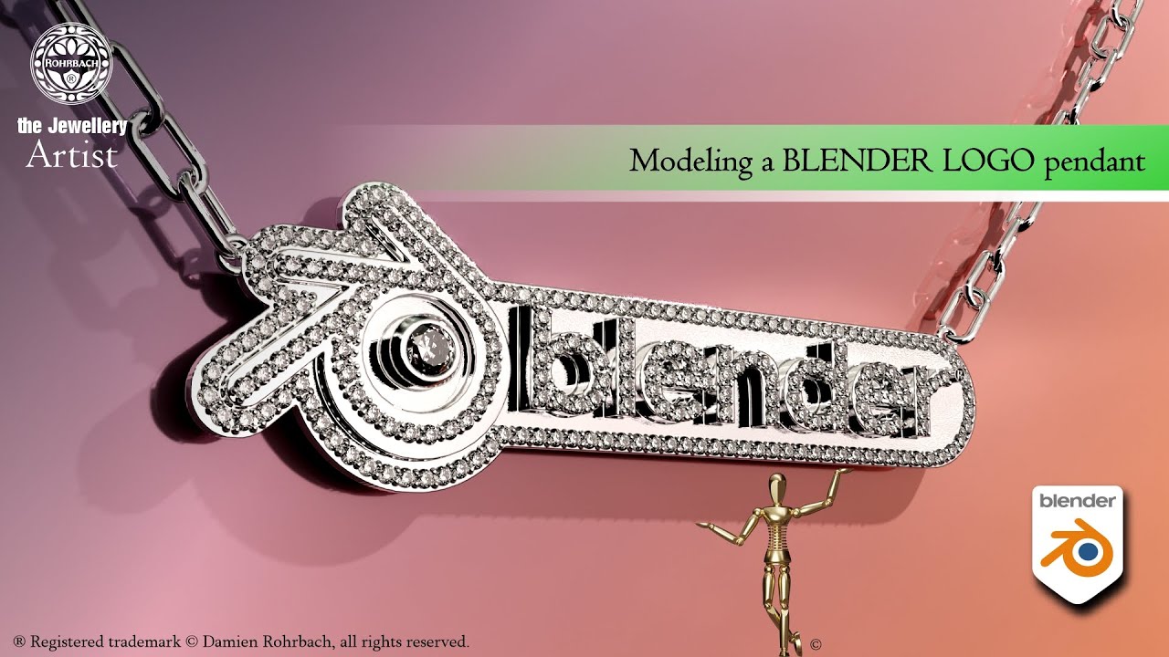 Blender Logo pendant, 3D jewelry design with Damien Rohrbach