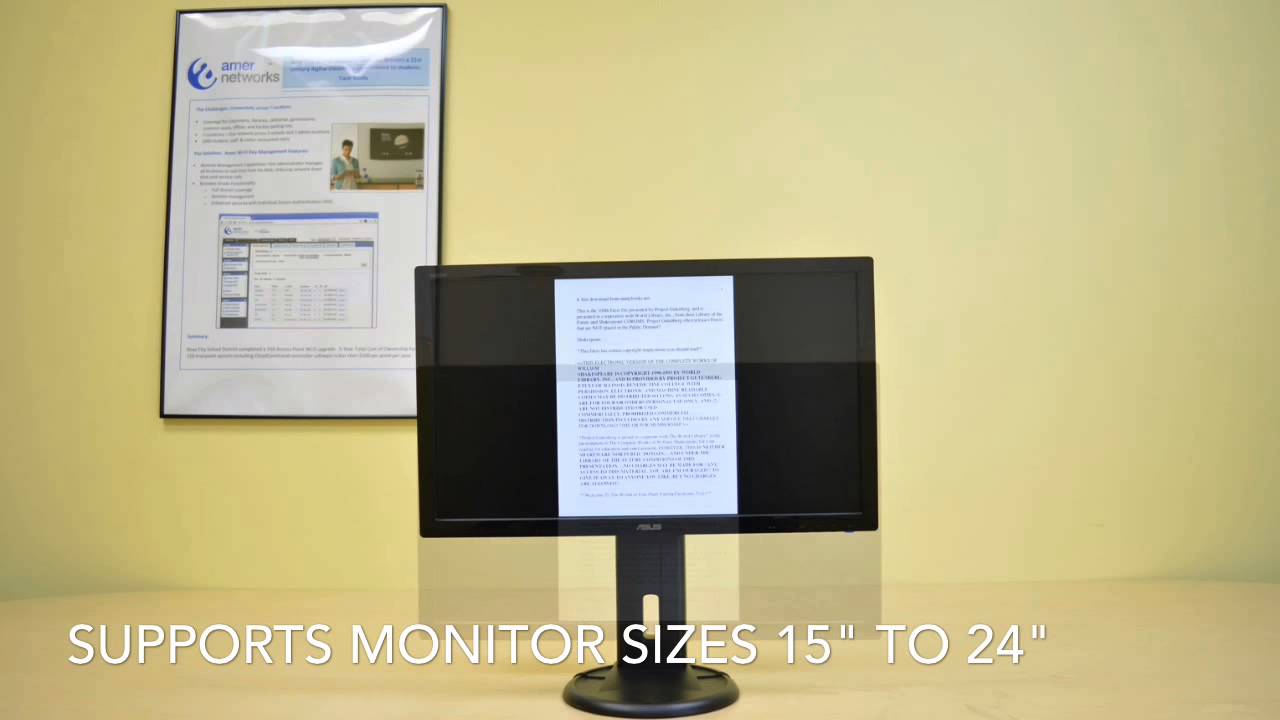 AMR1S - Single Flat Panel Monitor Stand With VESA Mounting Support