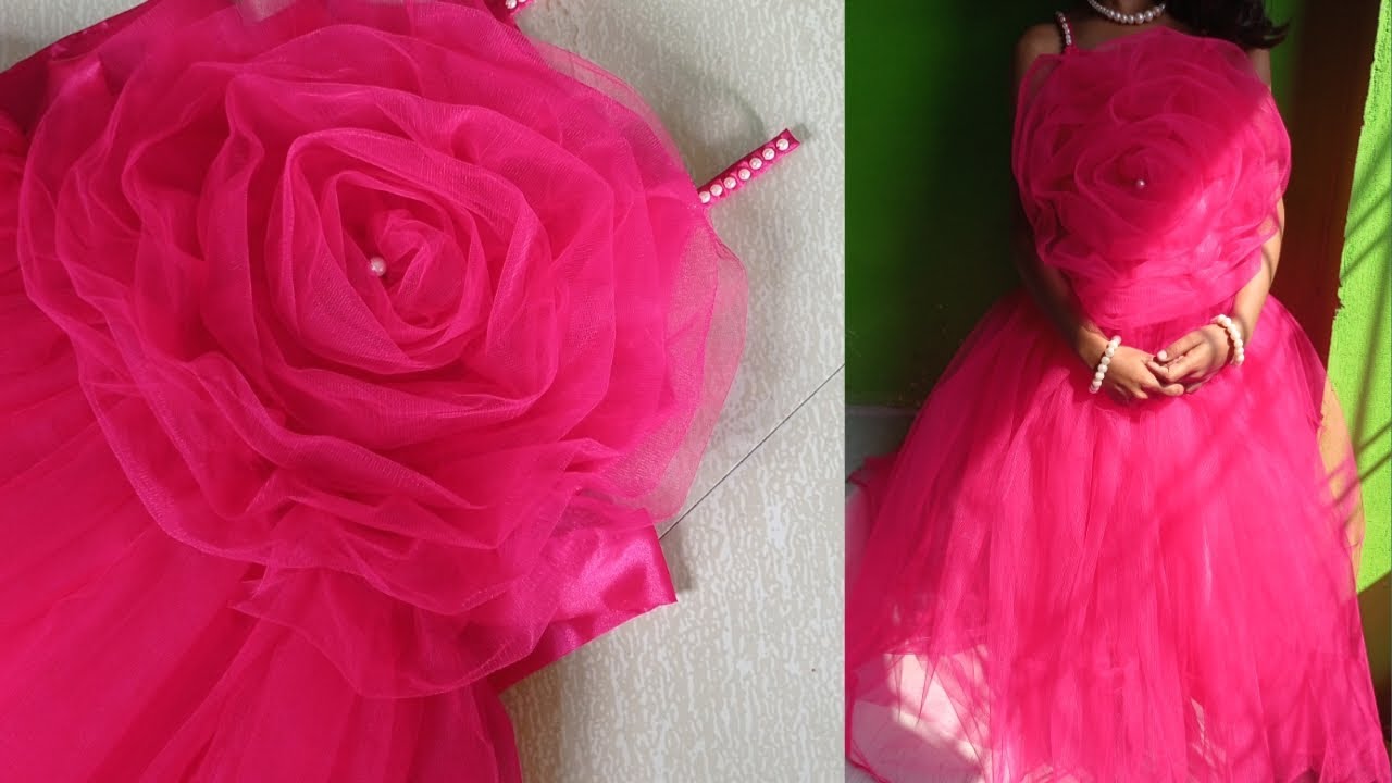 Rose gown cutting and stitching||7 to 8 year Rose ball gown stitching and cutting||baby frock 
