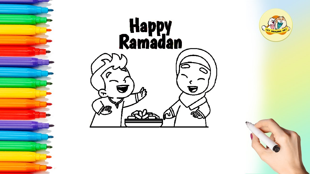 How to Draw a Cute Ramadan Design 🌙✨🕌 | Step by Step & Easy