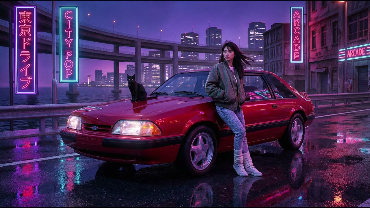Midnight Fox Cruise – 80s City Pop Instrumental | Mustang Fox Body Night Drive 🌙🏁