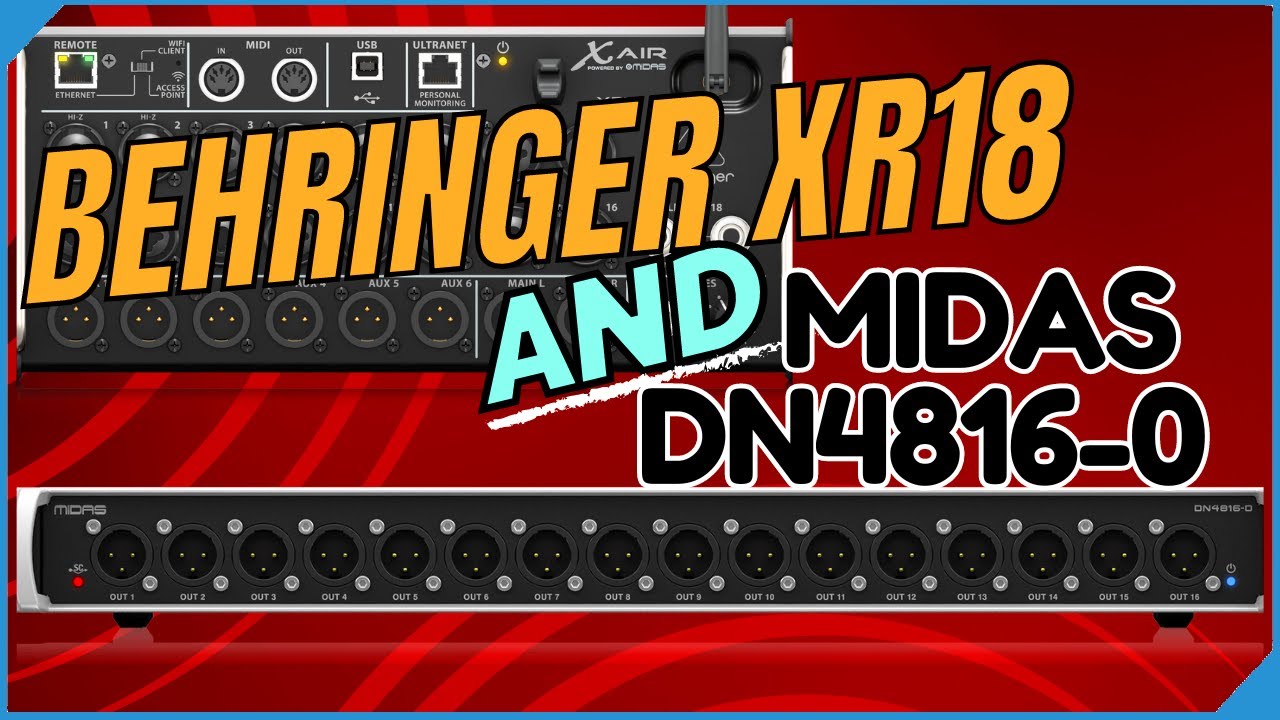 Behringer XR18 с Midas DN4816-O для IEM Splitter