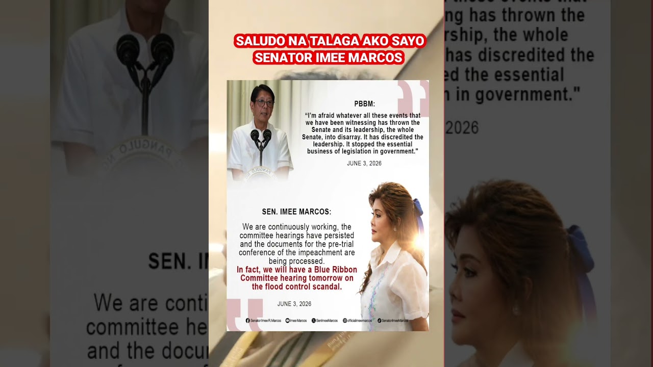Senator imee Marcos pinalagan si President Ferdinand Marcos Jr.