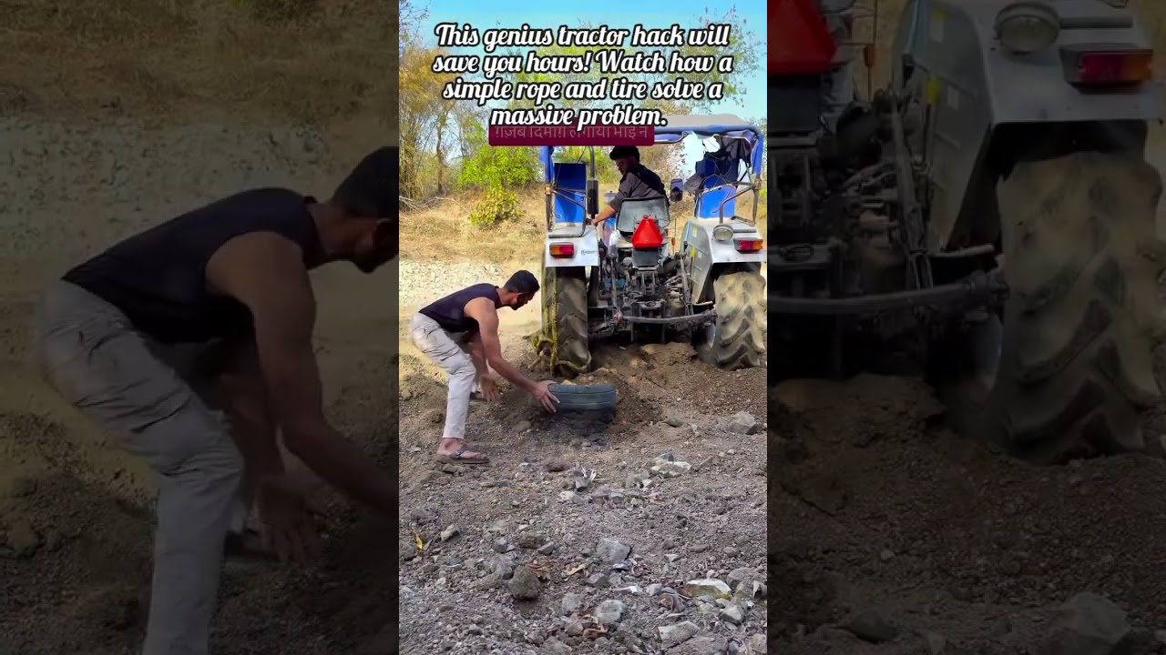 Brilliant Way To Pull A Tractor From Mud