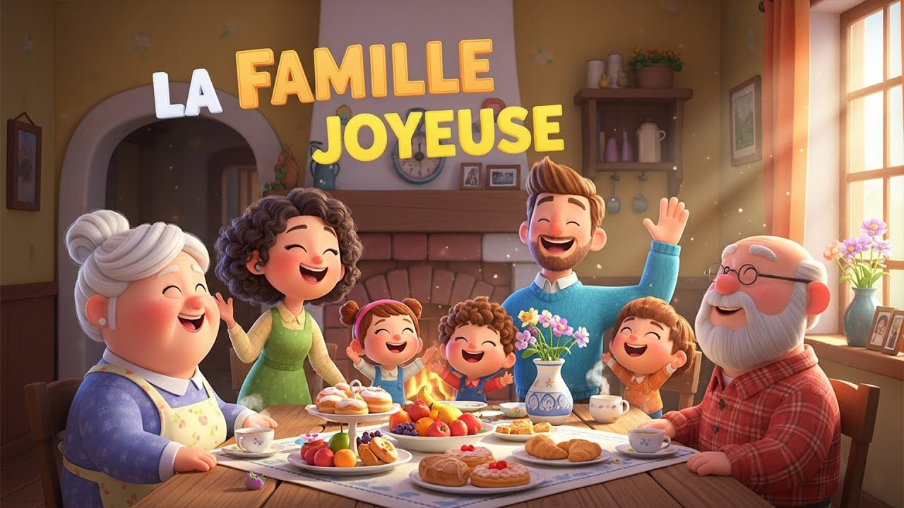 LA FAMILLE JOYEUSE 👨&zwj;👩&zwj;👧&zwj;👦💖 &ndash; Comptine pour enfants | Chanson d&rsquo;amour et de bonheur en famille