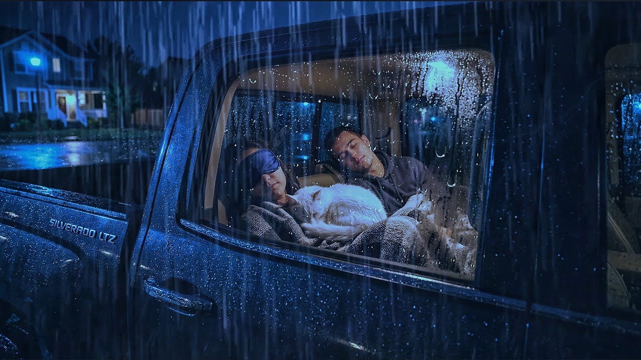 Rain on Car Window 🚗 Heavy Rain Sounds for Sleeping | Rain Sounds in Car with Thunder Deep Sleep