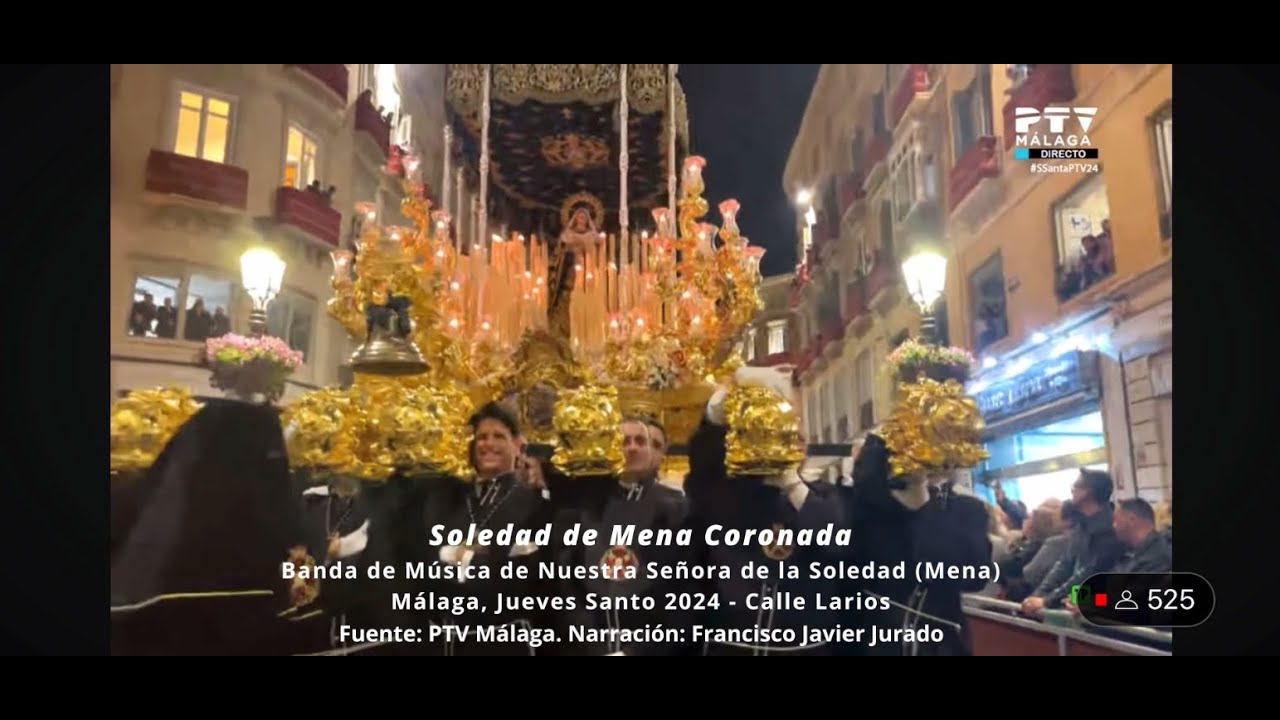 Soledad de Mena Coronada - Calle Larios, Jueves Santo 2024