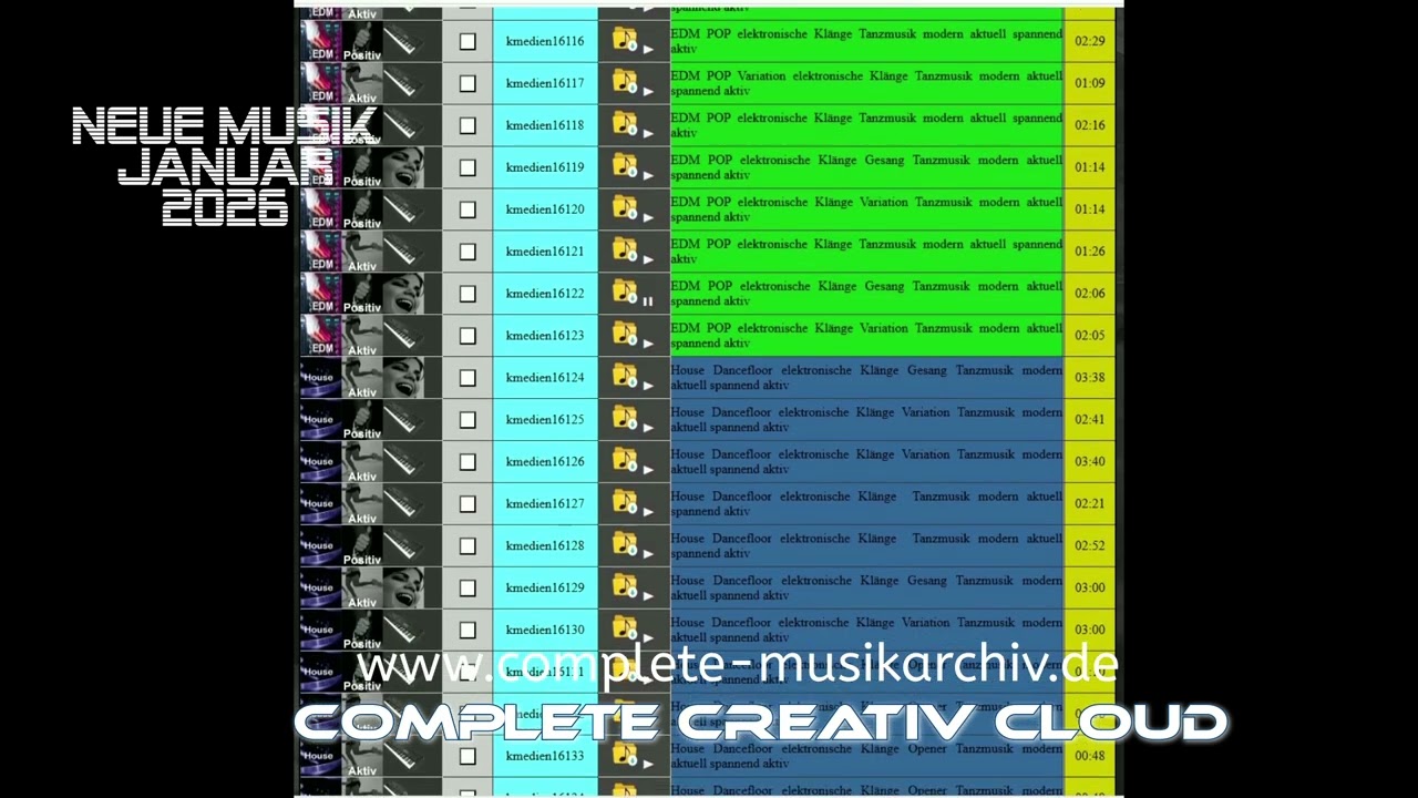 Neue gema freie EDM und House Musik in der Complete Creativ Cloud für deine Filme. Hör mal rein.