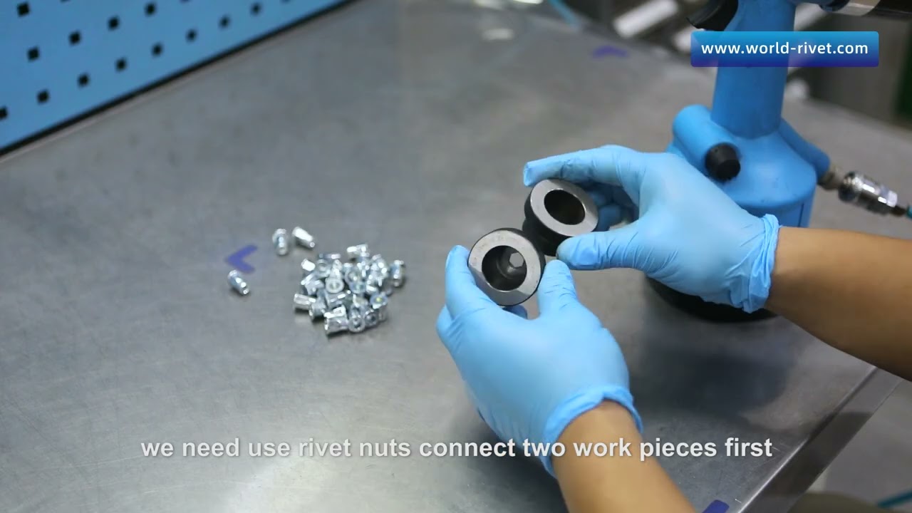 Test Video of Carbon Steel Flat Head Half Hex Body Rivet Nut
