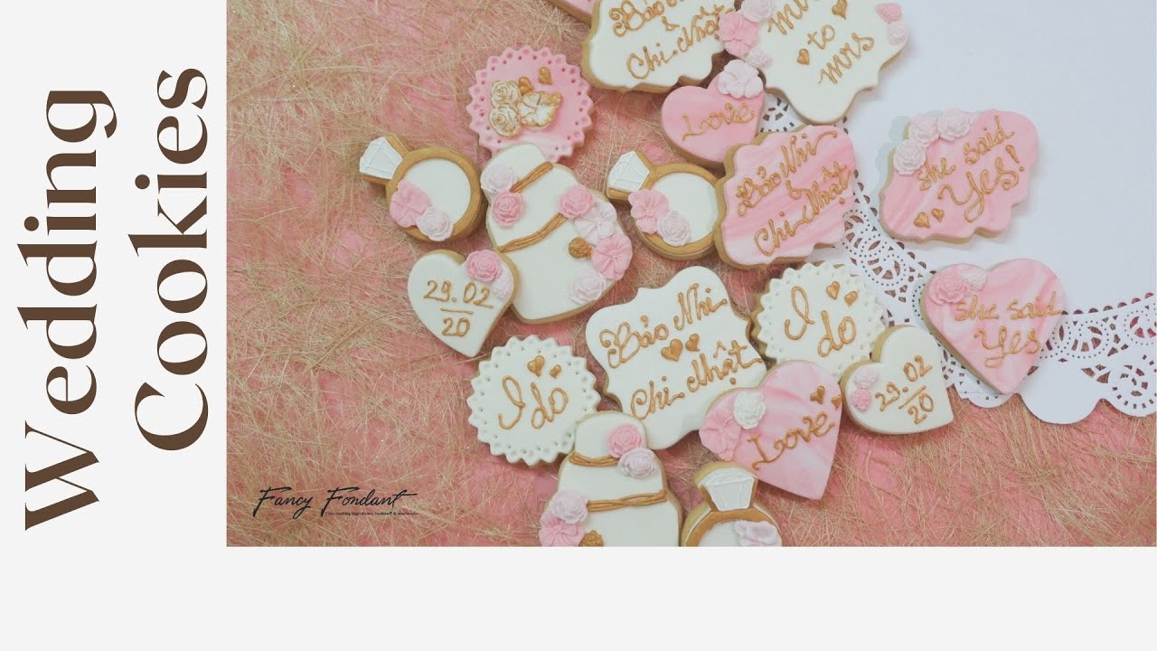 TRANG TRÍ BÁNH COOKIES VỚI KẸO ĐƯỜNG DÀNH CHO NGÀY CƯỚI #cookies #weddingcookies #tutorial #lambanh