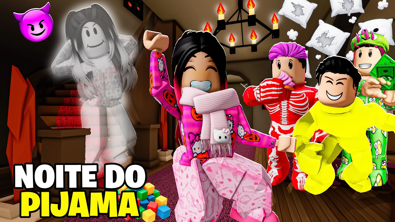 NOITE DO PIJAMA NO CASTELO ASSOMBRADO do BROOKHAVEN!