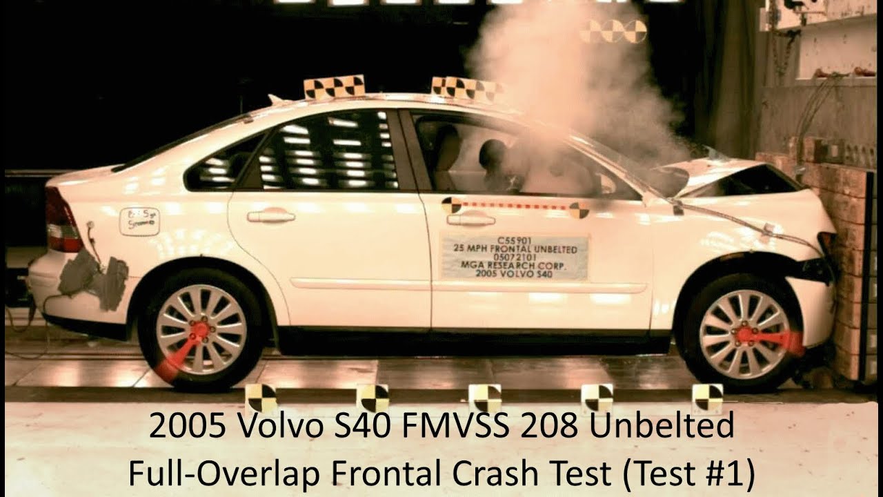 2004-2011 Volvo S40 FMVSS 208 Unbelted Full-Overlap Crash Test (Test #1 - Performance Failure)