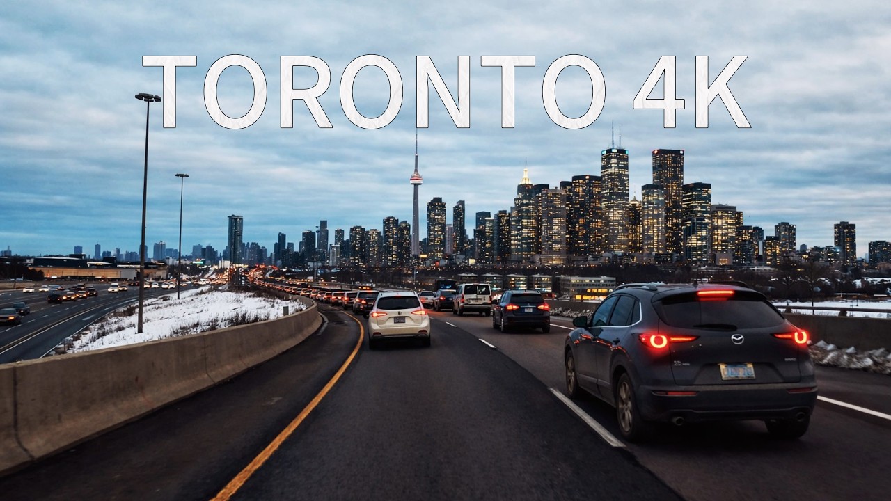 Driving Downtown - Toronto 4K - YYZ Airport to Downtown