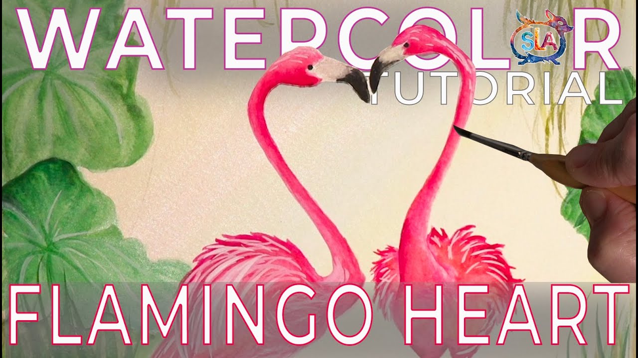 Flamingo Love Story in Watercolor | Step by Step Painting Tutorial