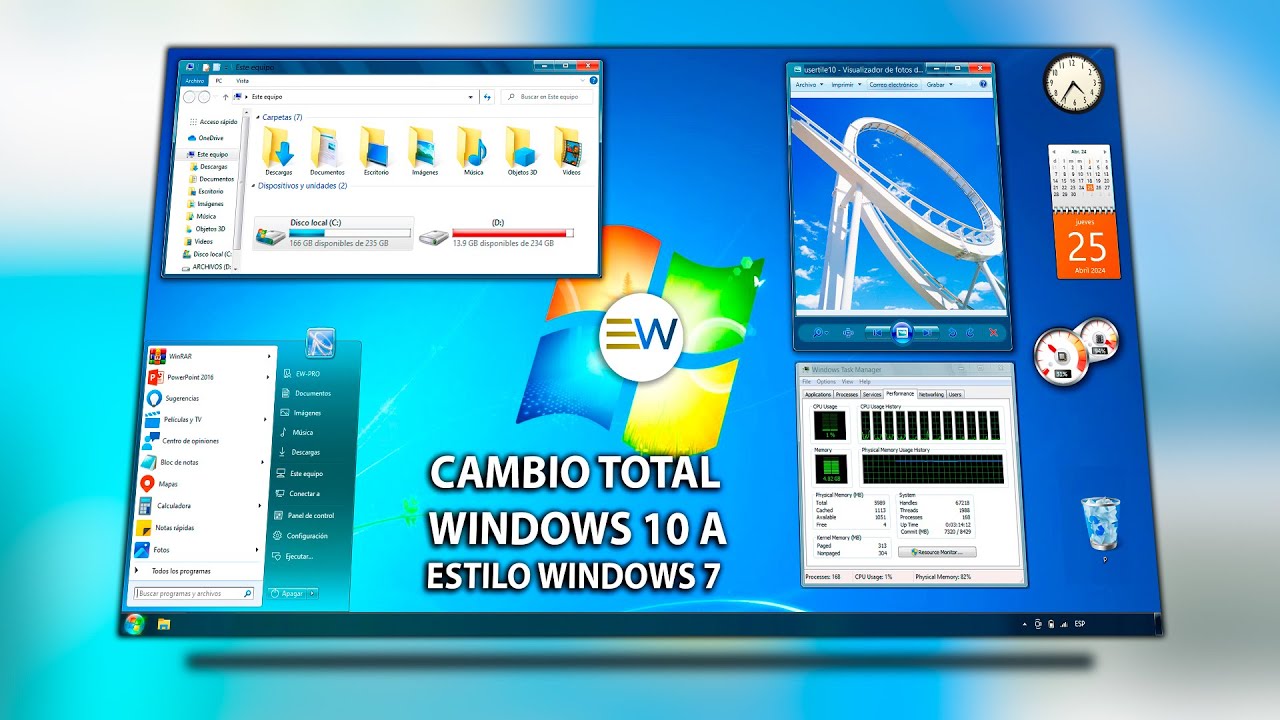 TRANSFORMAR WINDOWS 10/11  EN WINDOWS 7 LEGENDARIO