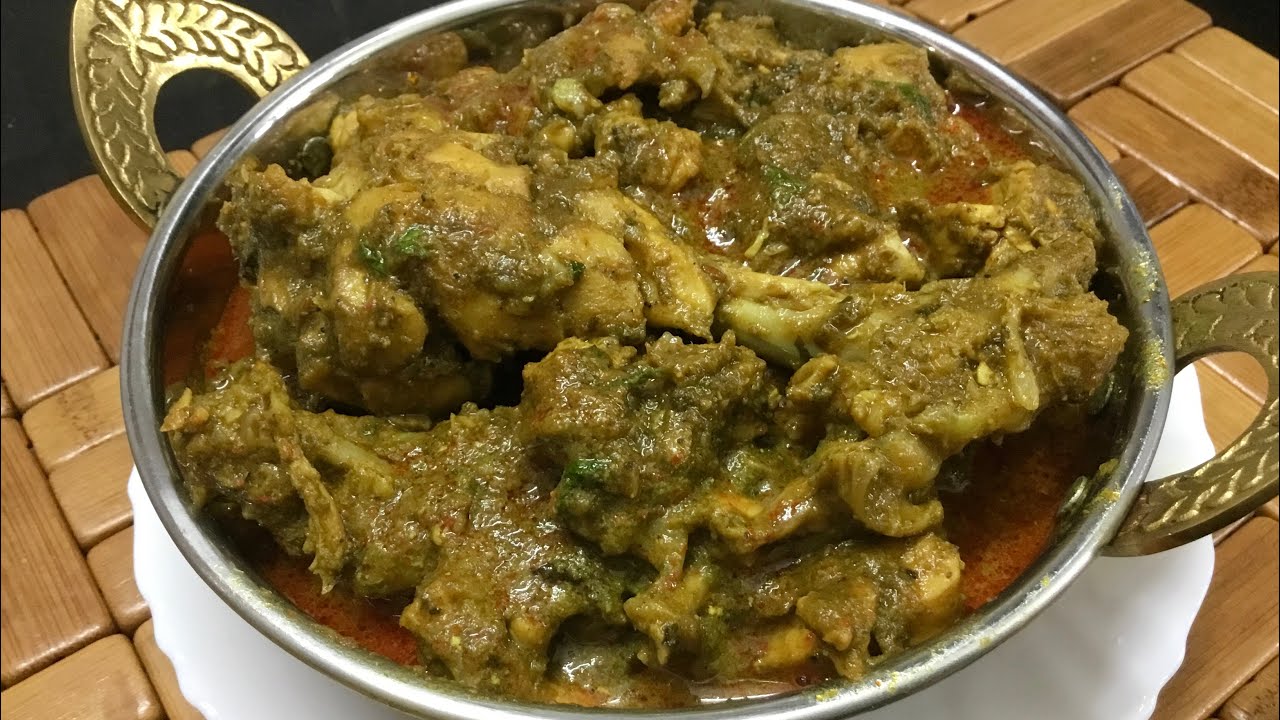 சிக்கன் கிரேவி /Hariyali chicken curry/Green chicken curry/spicy chicken gravy/chicken masala