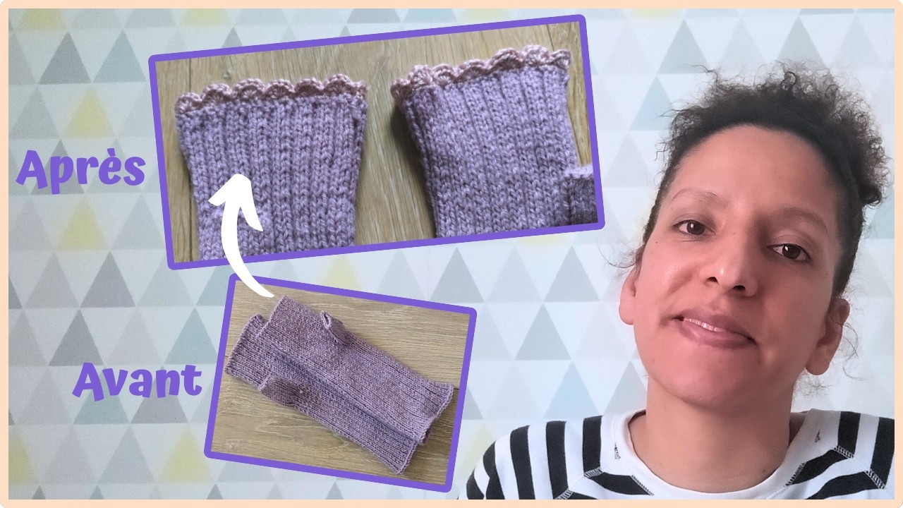 J'ai ajouté une bordure au crochet sur des mitaines | TUTO
