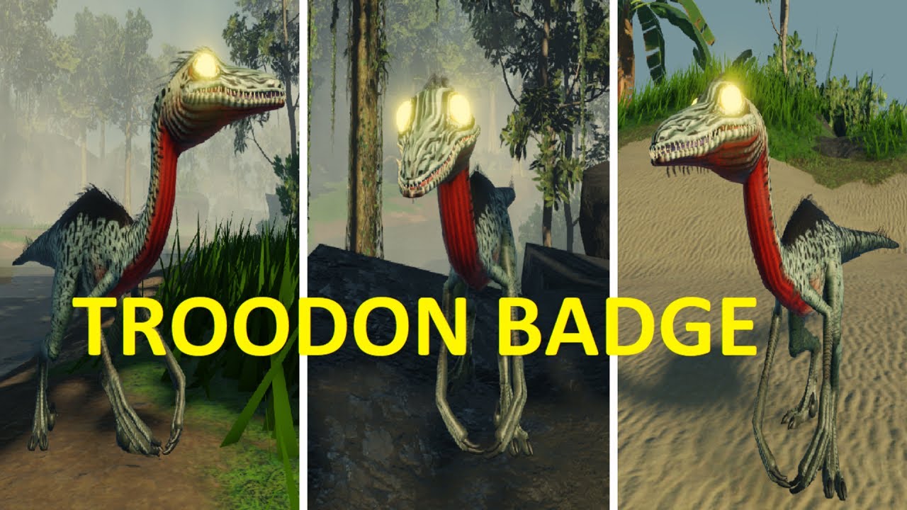 How to get TROODON in JURASSIC GENESIS  HIDDEN HORRORS BADGE   ROBLOX !