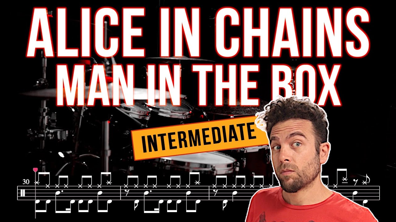 Alice In Chains - Man In The Box - Drum cover (with scrolling drum score)