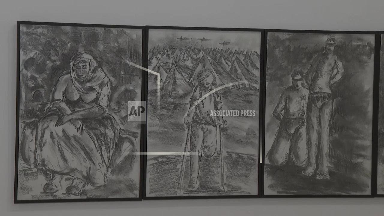 War&rsquo;s horrors and destruction illustrated by Gaza artists on display in Amman