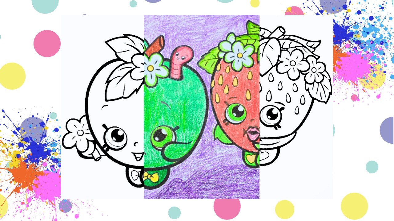 Apple Blossom and Strawberry Kiss | Shopkins Colouring