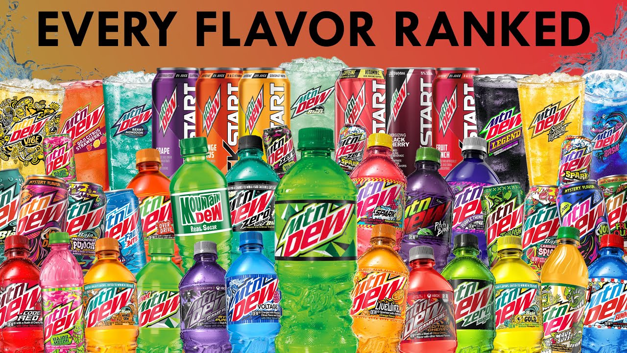 Trying 40 Different Mountain Dew Flavors