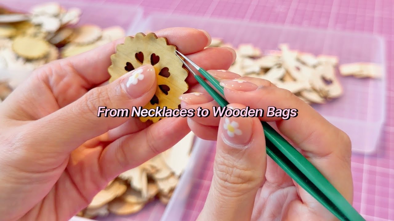 Weekly Vlog #14 | ネックレス作り完了🌷ウッドバッグ制作へ｜From Necklaces to Wooden Bags
