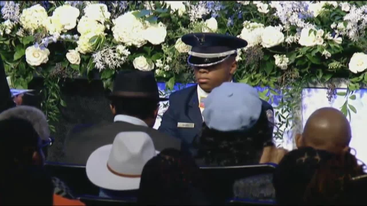 Homewood High JROTC presents US flags to Aniah Blanchard's parents