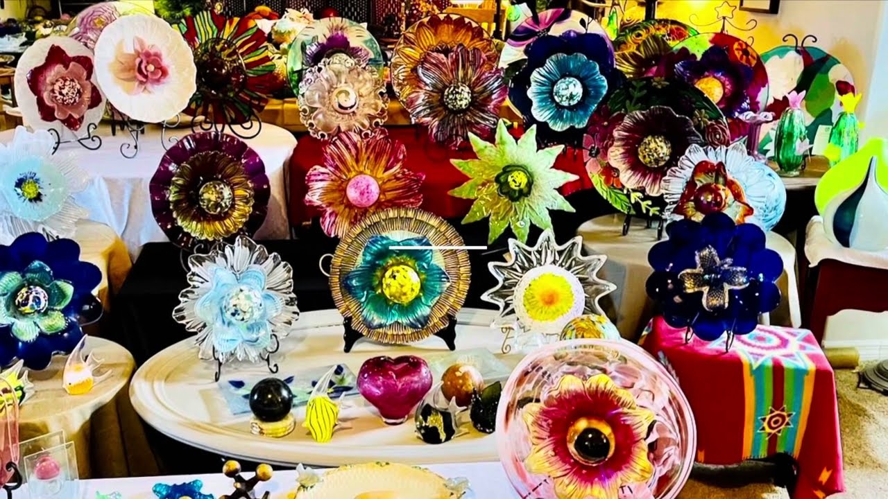 How to mount a garden glass flower to an interior wall.