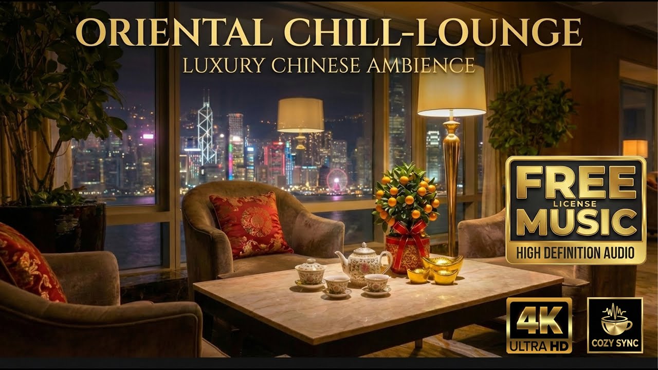 Luxury Chinese Lounge 🏮 Smooth Oriental Jazz & City Night Ambience [4K]