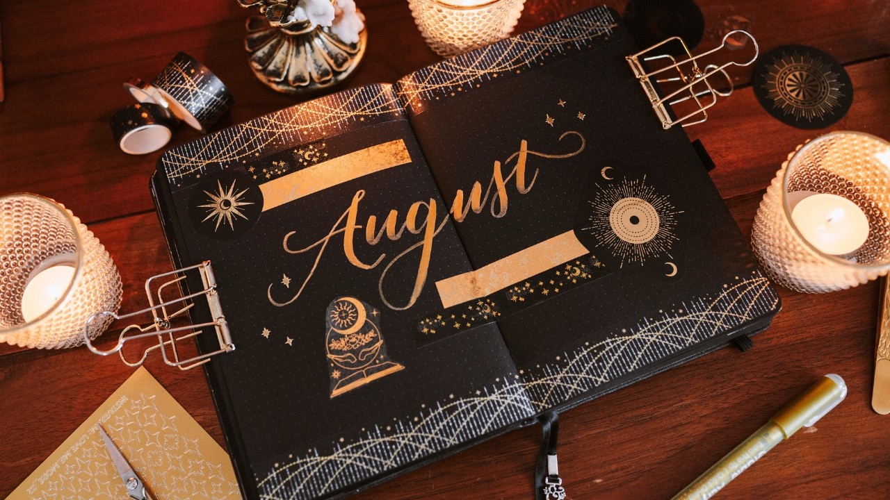 Celestial August Bullet Journal Theme ✨ Plan With Me | Mystery Journal