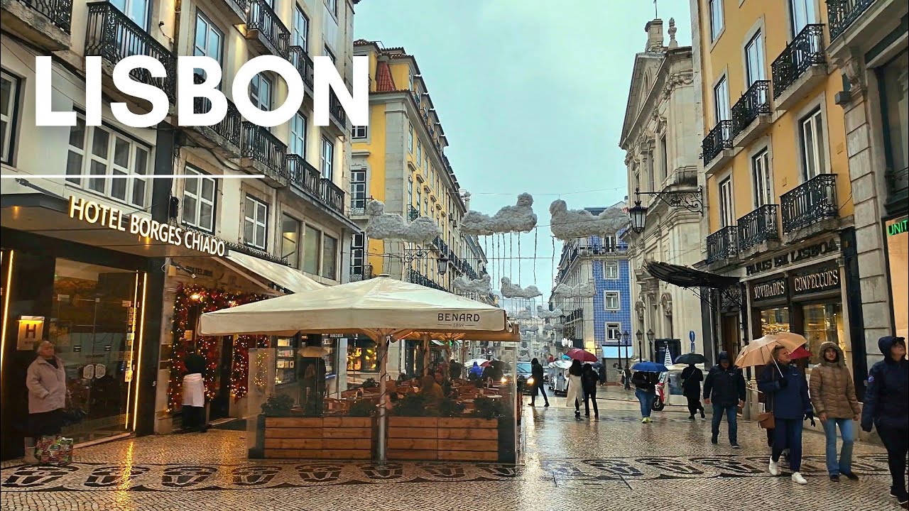 Chiado on a Rainy Day in Lisbon PORTUGAL