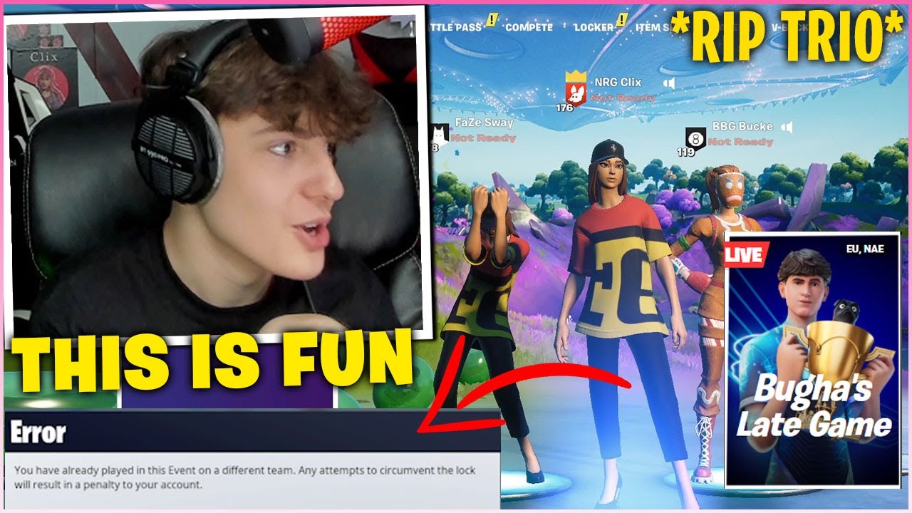 CLIX Gets DROPPED After GOING FULL TROLL MODE In BUGHA LATE GAME TOURNEY (Fortnite Funny Moments)