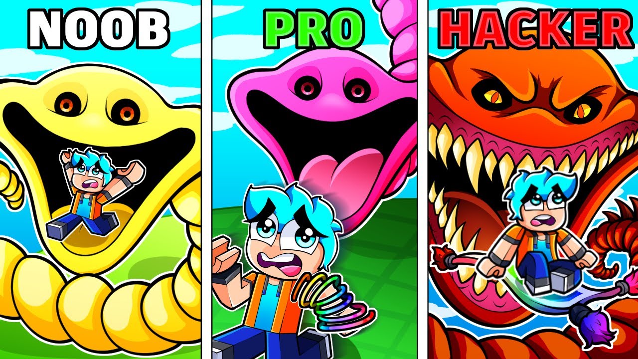 NOOB x PRO x HACKER na Torre do HUNGRY WORM no Roblox