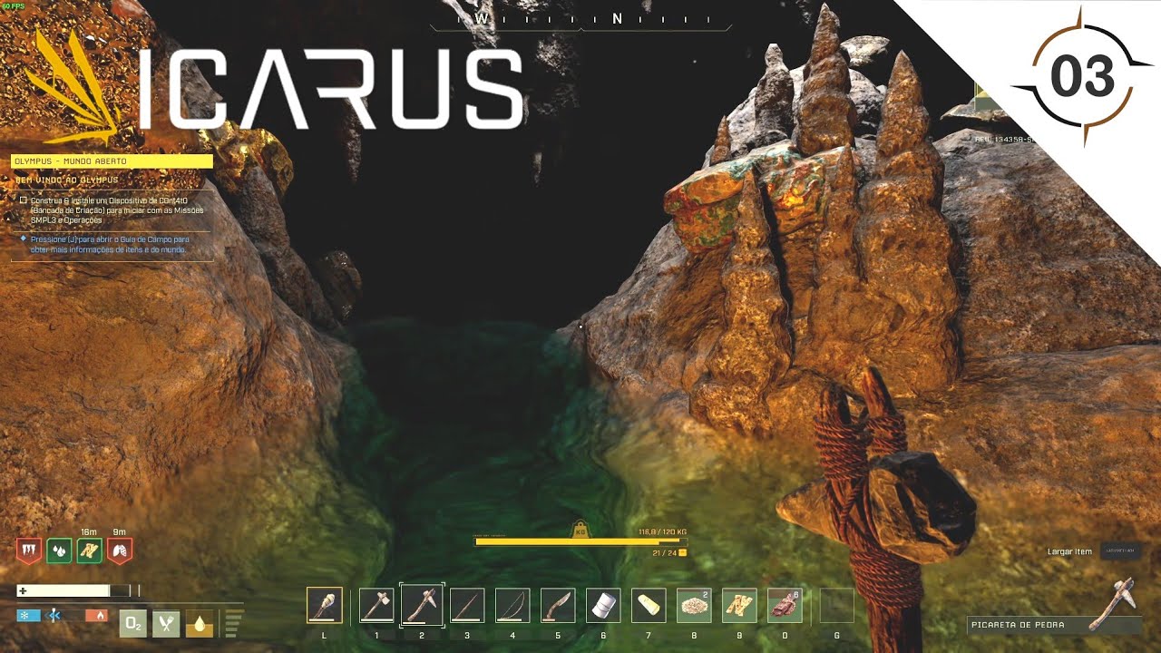 DIA 3 - EM BUSCA DE NOVAS CAVERNAS I CARUS 2025 PC PT BR - EP03 #icarus