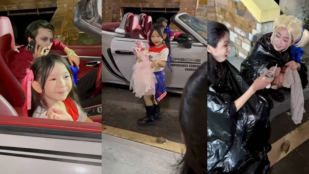 Un niño bondadoso ayuda a un mendigo que sufre.