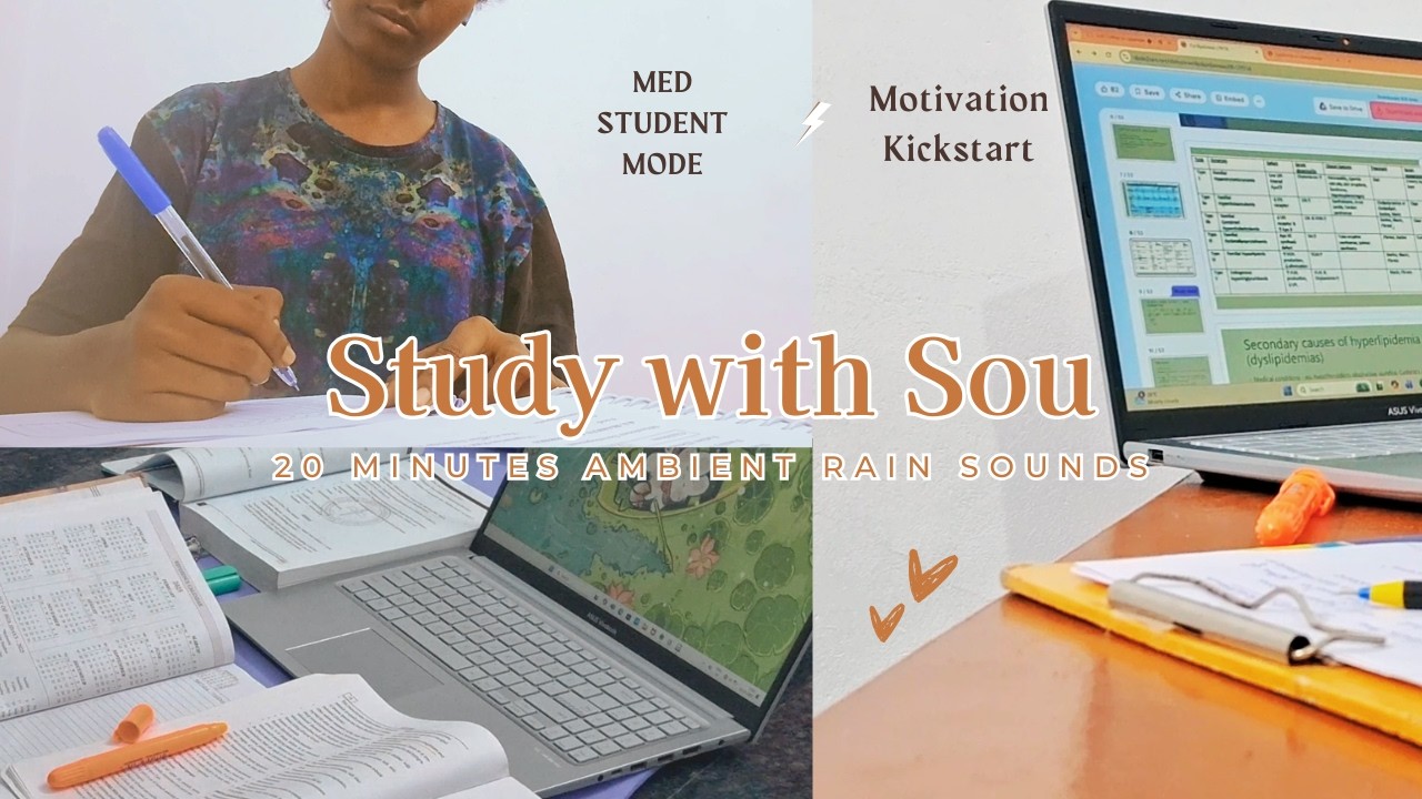 Pomodoro Study with Me 20/5   | Soft Rain Sounds | Focus Session