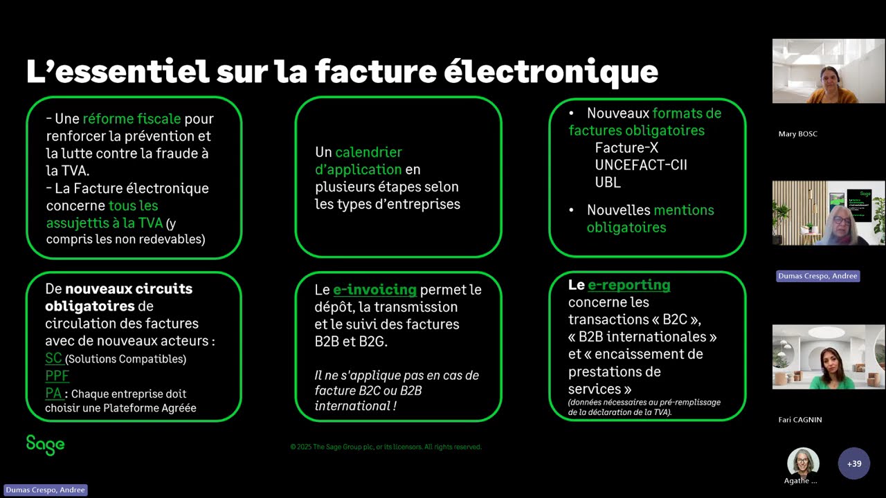 Webinaire   La facture électronique avec Sage 100