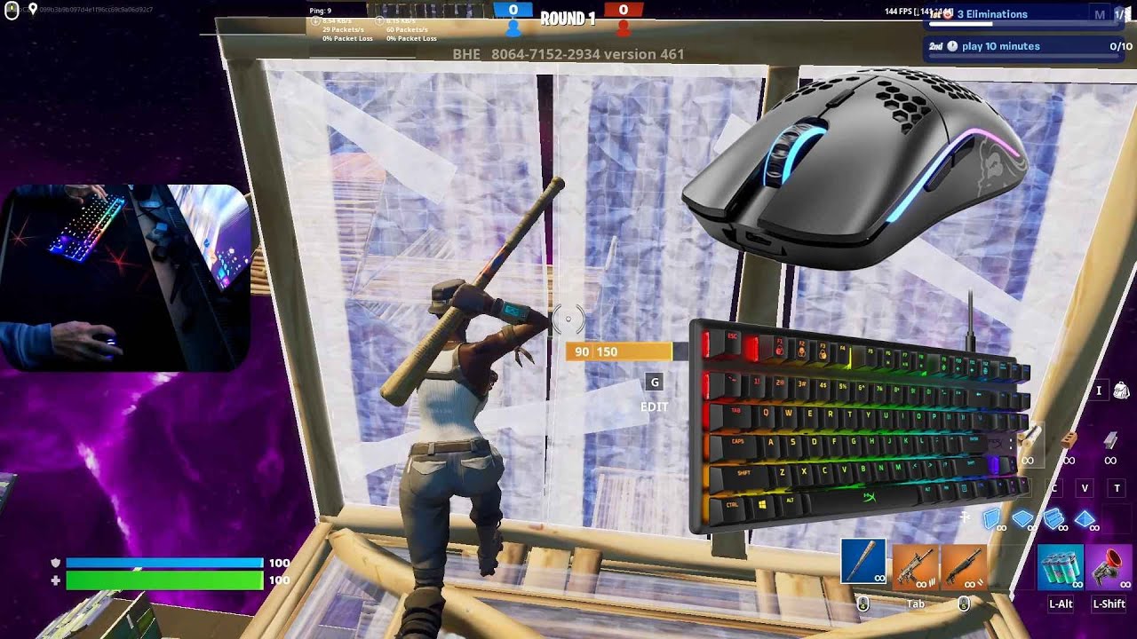 HyperX Alloy Origins Core ASMR Fortnite 😎 Keyboard Sounds 144 FPS Smooth 1080p 😜 (Public BHE) 🎉