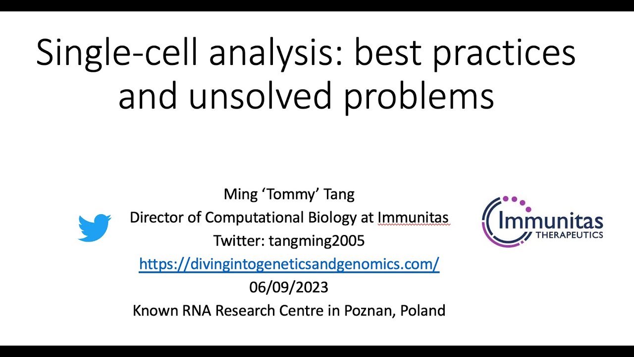 Single cell analysis: best practices and unsolved problems