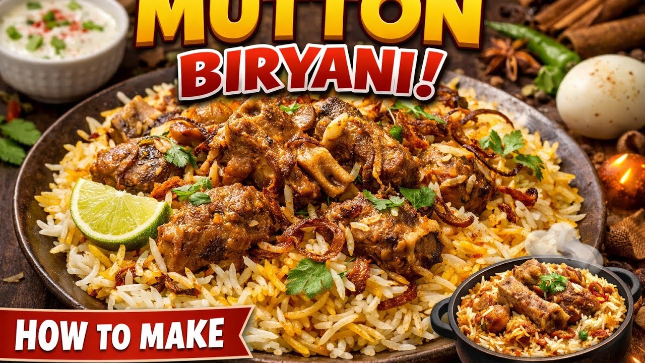 😋 Restaurant Style Mutton Biryani Recipe 🍖🍚 | Full Cooking Guide #MuttonBiryani 🍚#BiryaniRecipe 🍖