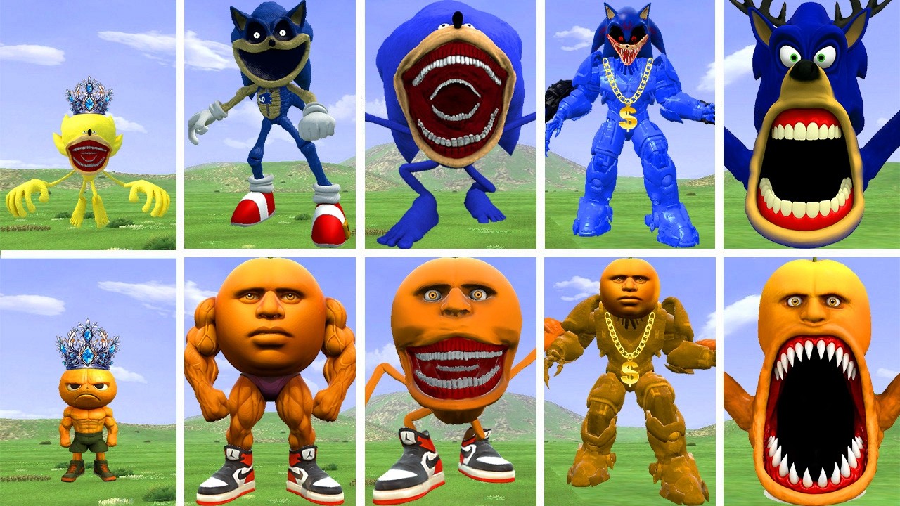 NEW EVOLUTIONARY FORMS OF THE SONIC EXE FAMILY VS THE TRALALERO TRALALA  FAMILY IN GARRY'S MOD!