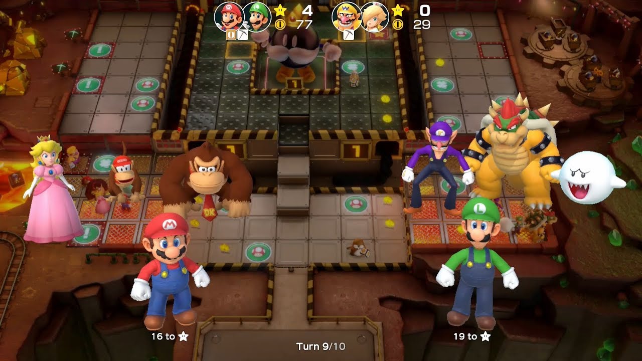 Super Mario Party Partner Party #316 Gold Rush Mine Mario & Luigi vs Wario & Rosalina