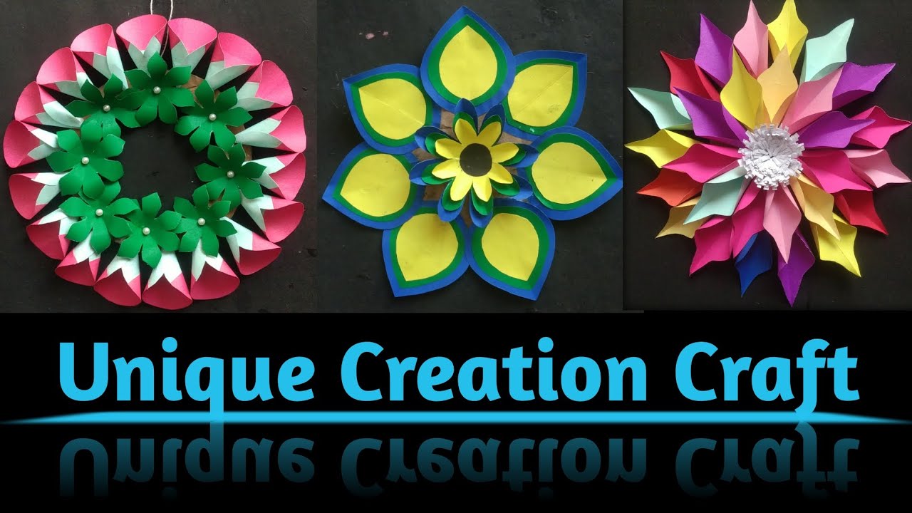 3 Beautiful Unique Creation Crafts | Simple And Easy Paper Flower Wall Hanging | ALL IN ONE CRAFTS 