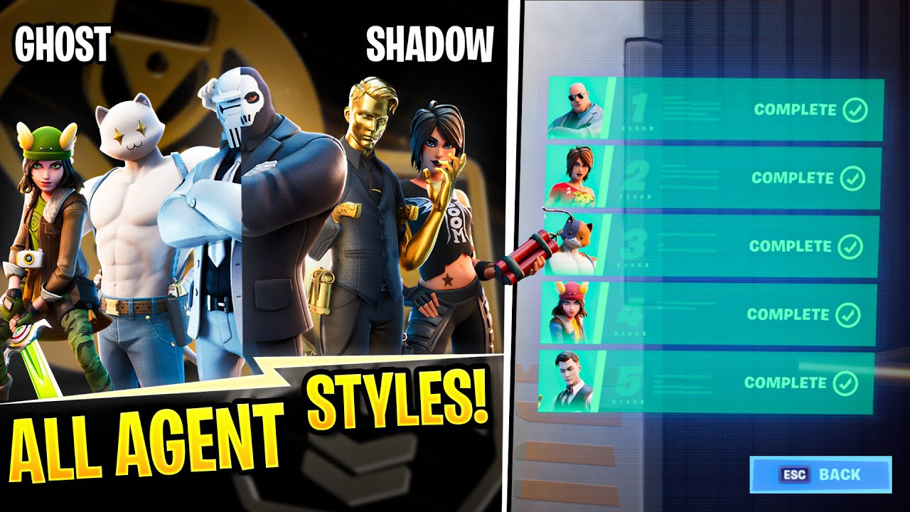 How to Unlock All GHOST and SHADOW Edit Styles.! (All Agent Skins) Fortnite Chapter 2 Season 2