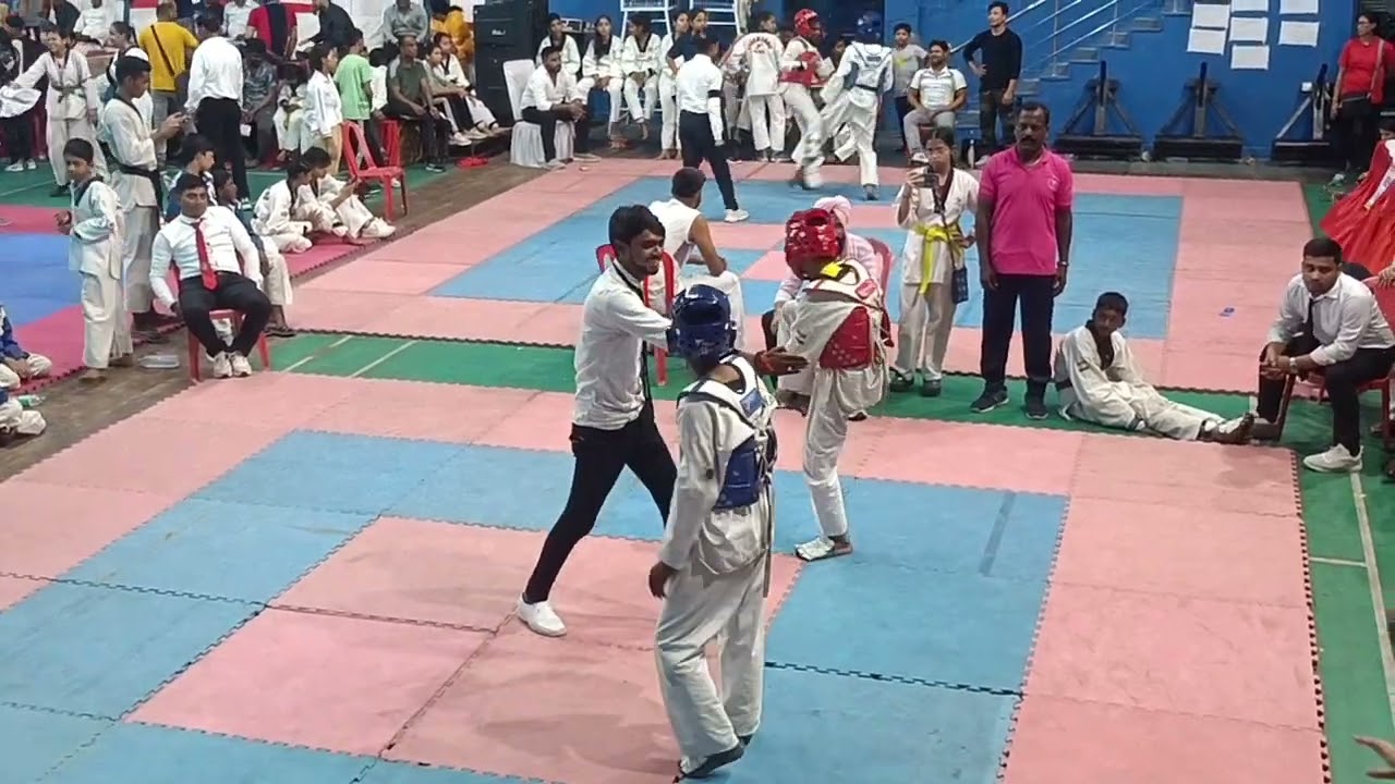 Sparring in Progress 41st National C'ship Lucknow Punjab Taekwondo Team Video Mohali |Satpal Rehal|
