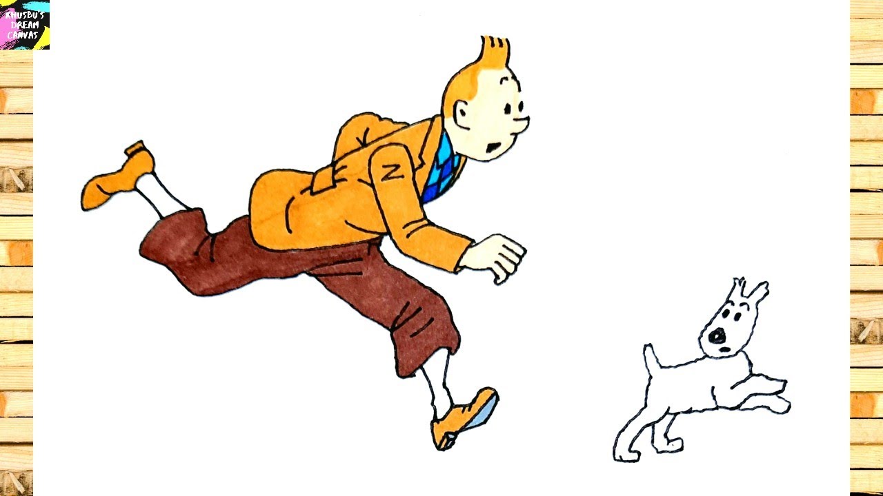 How to draw tintin and snowy | Tintin drawing easy | Tintin drawing tutorial